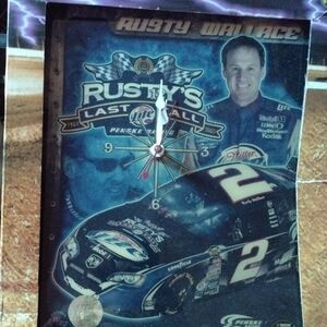 Rusty Wallace Racing Wall Clock NWT